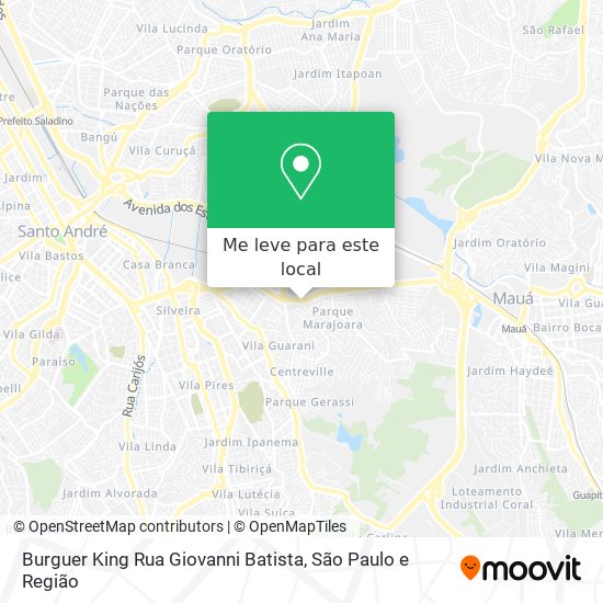 Burguer King Rua Giovanni Batista mapa