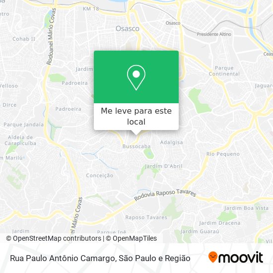 Rua Paulo Antônio Camargo mapa