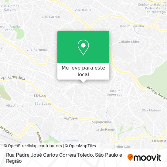 Rua Padre José Carlos Correia Toledo mapa
