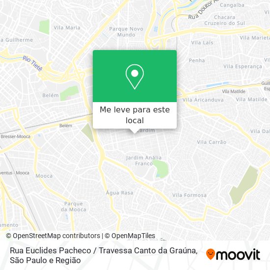 Rua Euclides Pacheco / Travessa Canto da Graúna mapa
