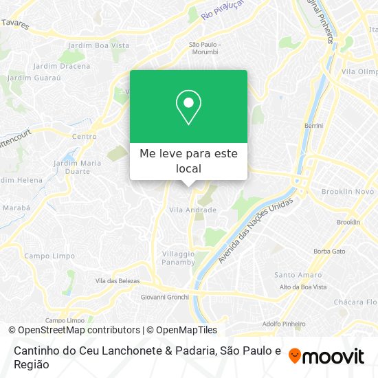 Cantinho do Ceu Lanchonete & Padaria mapa