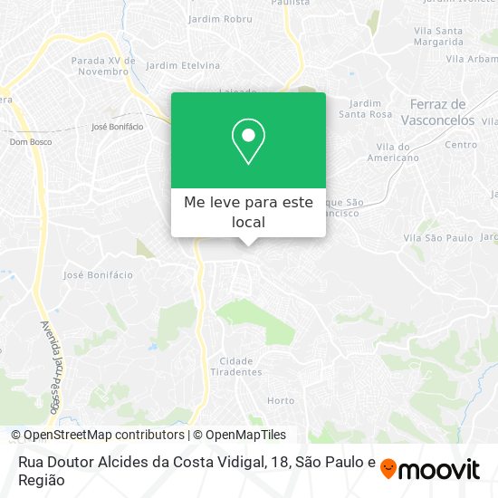 Rua Doutor Alcides da Costa Vidigal, 18 mapa
