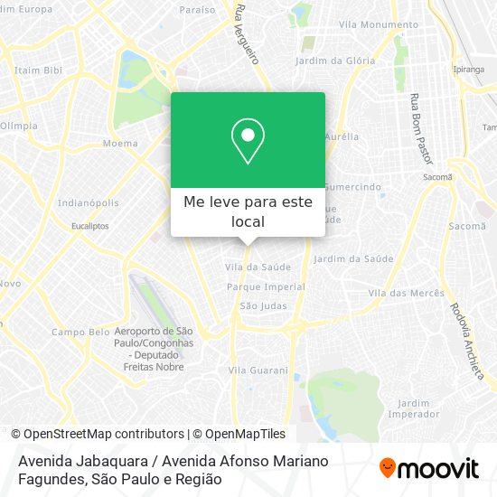 Avenida Jabaquara / Avenida Afonso Mariano Fagundes mapa