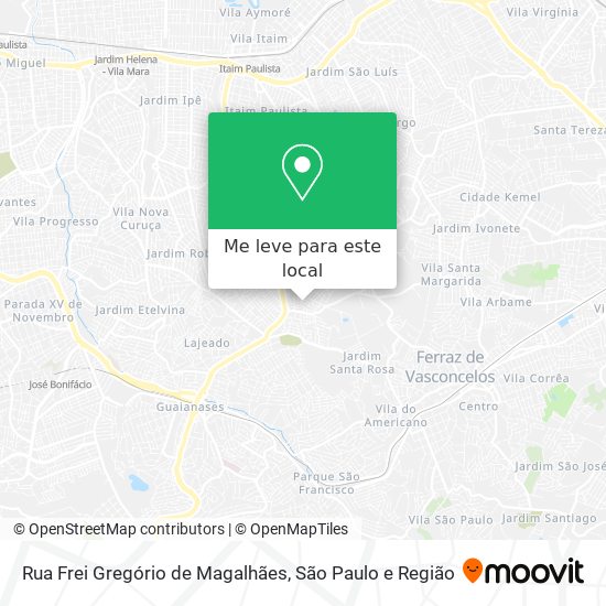 Rua Frei Gregório de Magalhães mapa