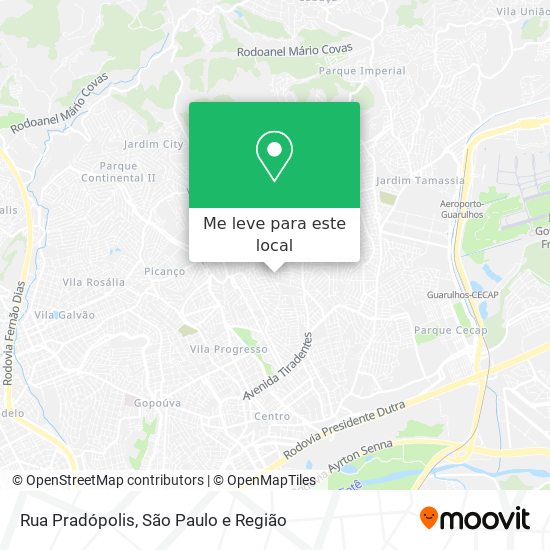 Rua Pradópolis mapa