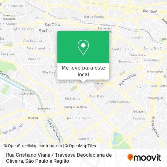 Rua Cristiano Viana / Travessa Deoclaciana de Oliveira mapa
