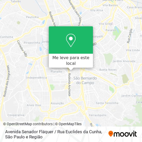 Avenida Senador Fláquer / Rua Euclides da Cunha mapa