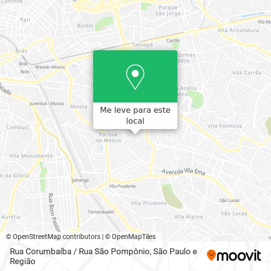 Rua Corumbaíba / Rua São Pompônio mapa
