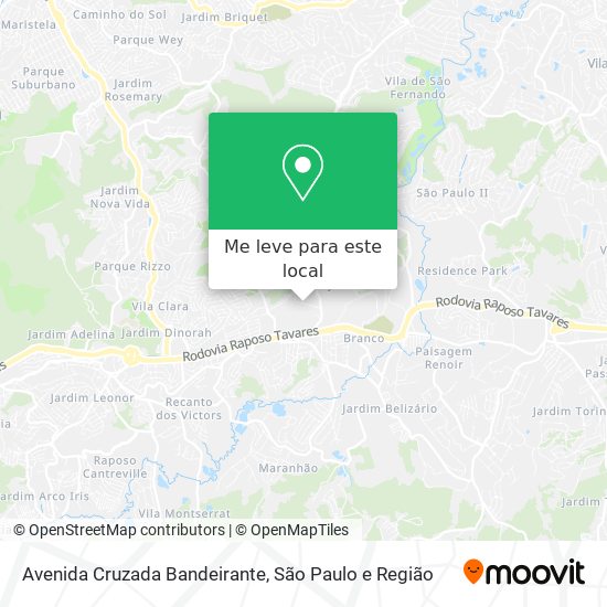 Avenida Cruzada Bandeirante mapa