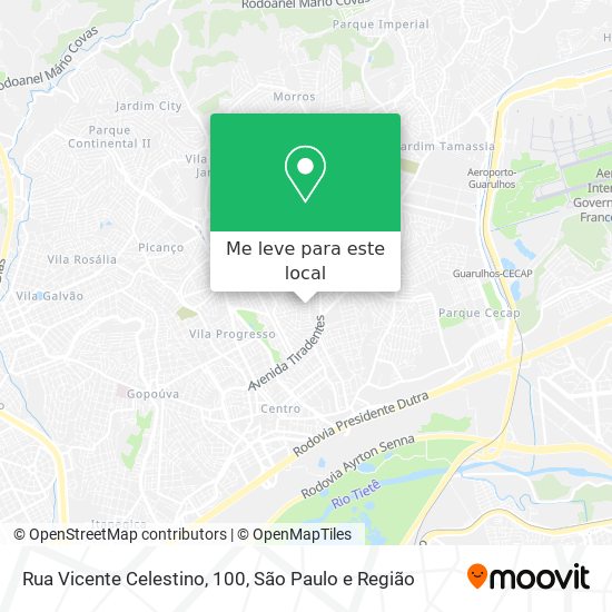 Rua Vicente Celestino, 100 mapa
