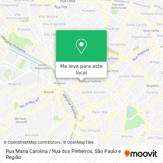 Rua Maria Carolina / Rua dos Pinheiros mapa