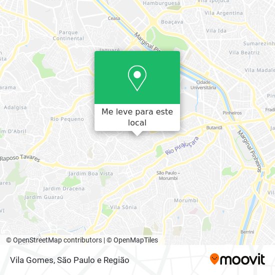 Vila Gomes mapa