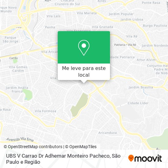 UBS V Carrao Dr Adhemar Monteiro Pacheco mapa
