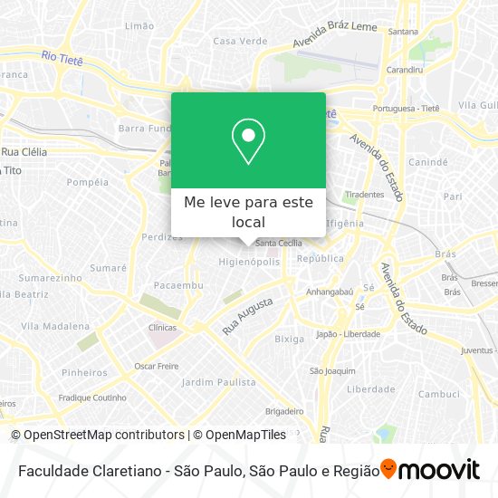 Faculdade Claretiano - São Paulo mapa