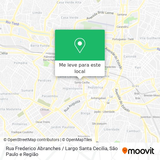 Rua Frederico Abranches / Largo Santa Cecilia mapa