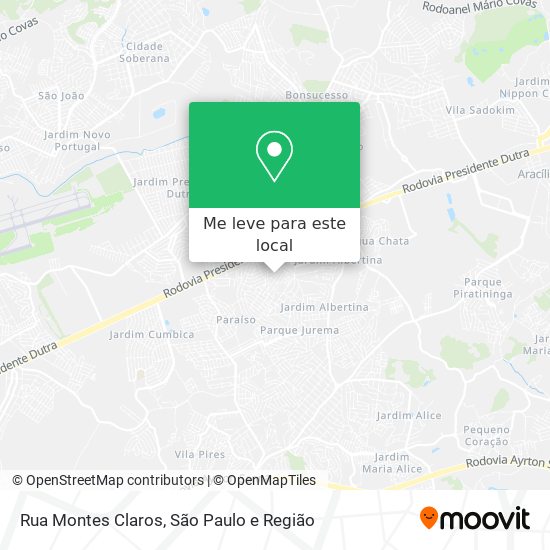 Rua Montes Claros mapa