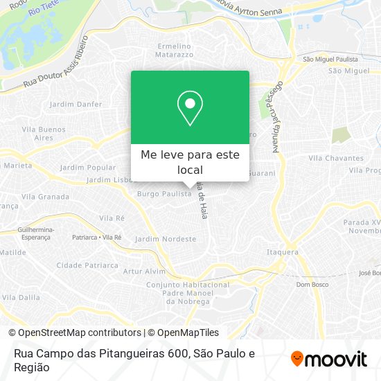 Rua Campo das Pitangueiras 600 mapa