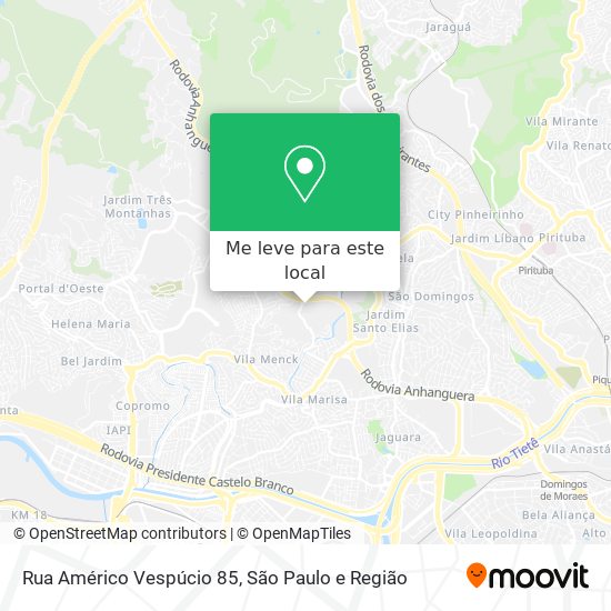 Rua Américo Vespúcio 85 mapa
