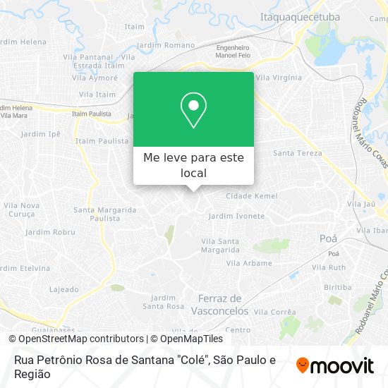 Rua Petrônio Rosa de Santana "Colé" mapa