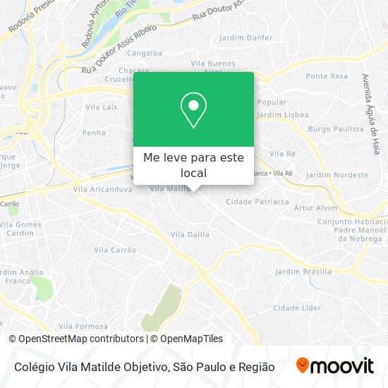Colégio Vila Matilde Objetivo mapa
