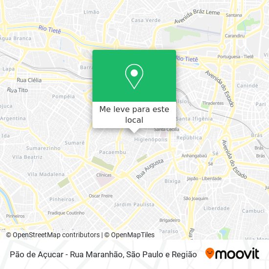 Pão de Açucar - Rua Maranhão mapa