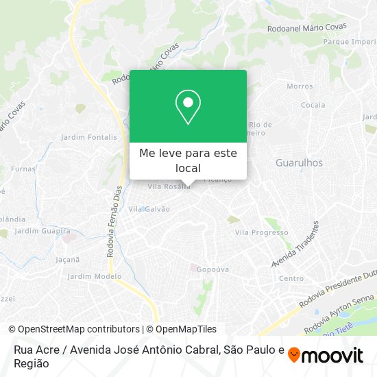 Rua Acre / Avenida José Antônio Cabral mapa