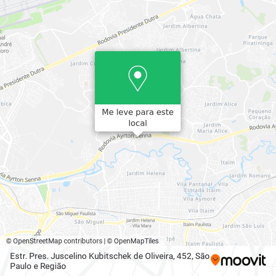 Estr. Pres. Juscelino Kubitschek de Oliveira, 452 mapa