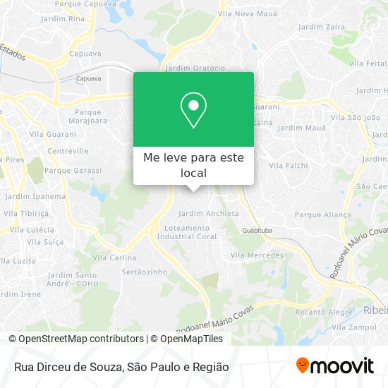 Rua Dirceu de Souza mapa