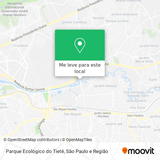 Parque Ecológico do Tietê mapa