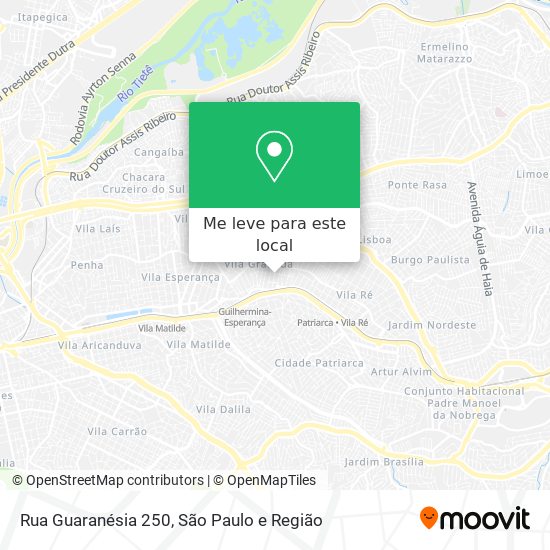 Rua Guaranésia 250 mapa