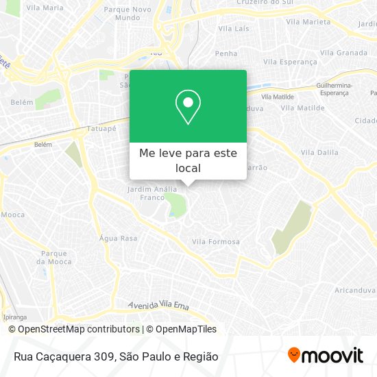 Rua Caçaquera 309 mapa