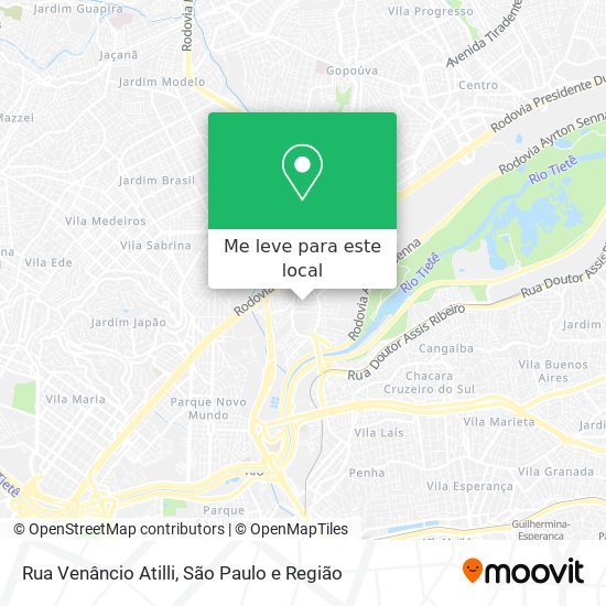 Rua Venâncio Atilli mapa