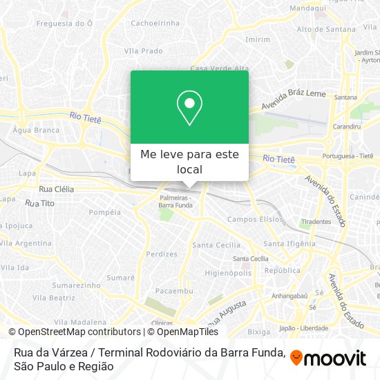 Rua da Várzea / Terminal Rodoviário da Barra Funda mapa