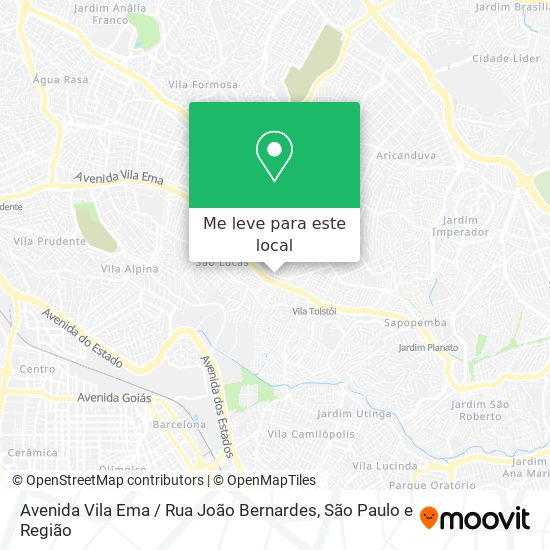 Avenida Vila Ema / Rua João Bernardes mapa