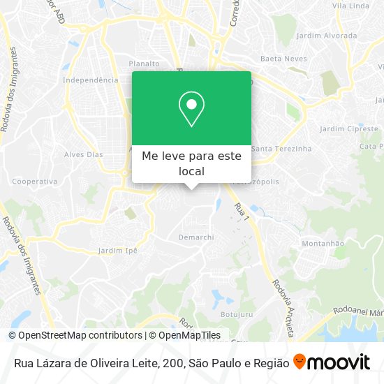 Rua Lázara de Oliveira Leite, 200 mapa