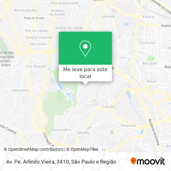 Av. Pe. Arlindo Vieira, 3410 mapa