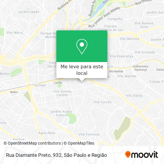 Rua Diamante Preto, 932 mapa