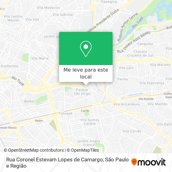 Rua Coronel Estevam Lopes de Camargo mapa