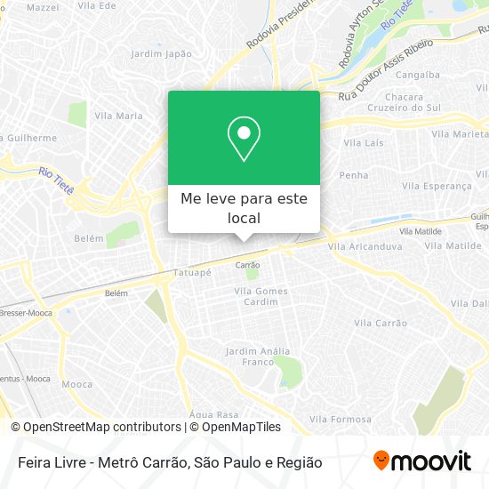 Feira Livre - Metrô Carrão mapa