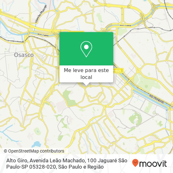 Alto Giro, Avenida Leão Machado, 100 Jaguaré São Paulo-SP 05328-020 mapa