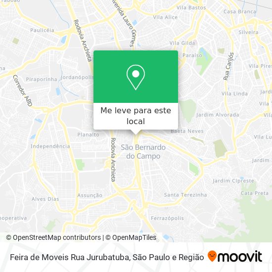 Feira de Moveis Rua Jurubatuba mapa