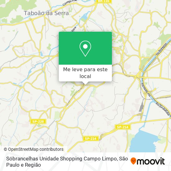 Sóbrancelhas Unidade Shopping Campo Limpo mapa