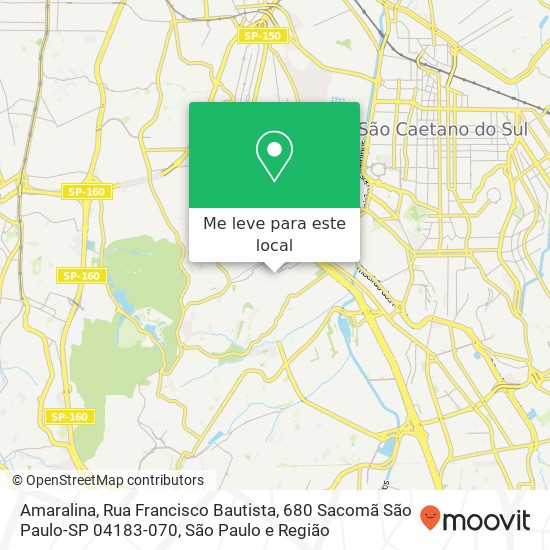 Amaralina, Rua Francisco Bautista, 680 Sacomã São Paulo-SP 04183-070 mapa
