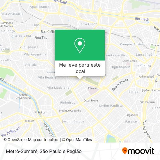 Metrô-Sumaré mapa