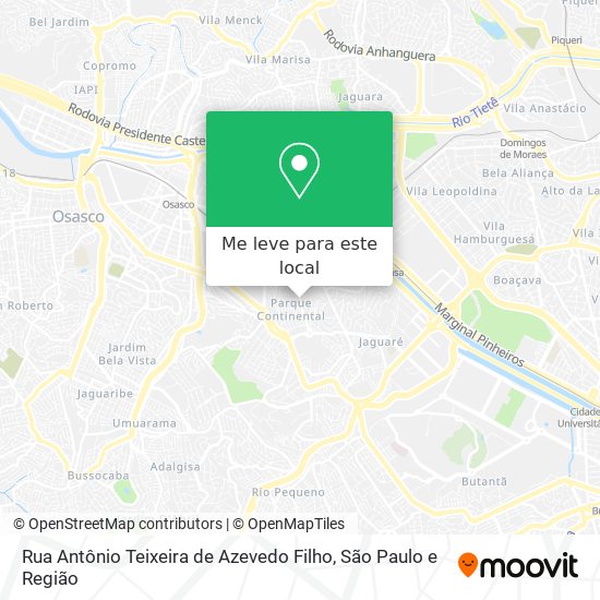 Rua Antônio Teixeira de Azevedo Filho mapa