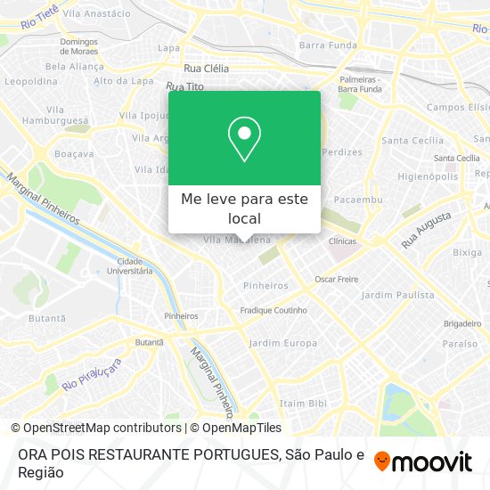 ORA POIS RESTAURANTE PORTUGUES mapa