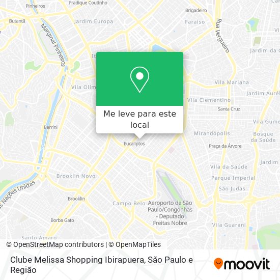 Clube Melissa Shopping Ibirapuera mapa