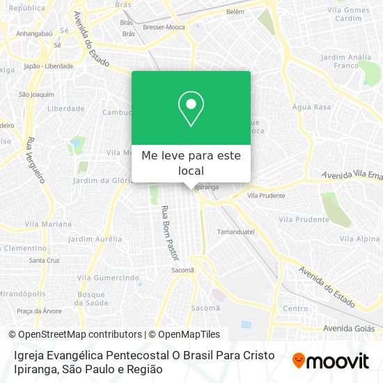 Igreja Evangélica Pentecostal O Brasil Para Cristo Ipiranga mapa