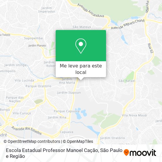 Escola Estadual Professor Manoel Cação mapa