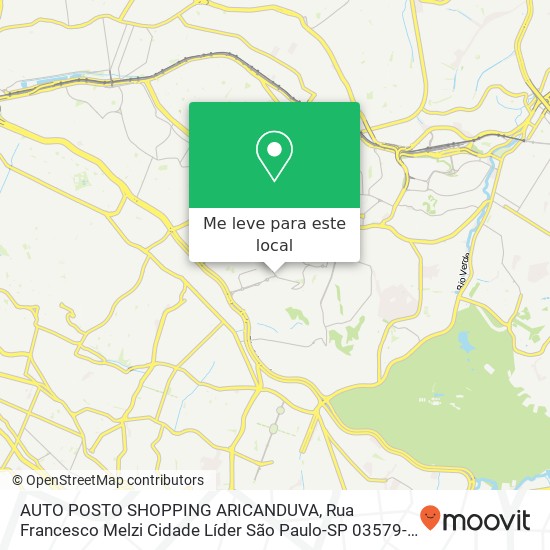 AUTO POSTO SHOPPING ARICANDUVA, Rua Francesco Melzi Cidade Líder São Paulo-SP 03579-140 mapa